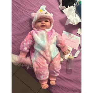 17inch Large Pink Realistic Cute Soft Body Baby Doll With Accessories